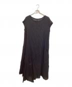 yohji yamamoto+noirヨウジヤマモトプリュスノアール）の古着「ノースリーブアシンメトリーワンピース」｜ブラック