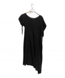 yohji yamamoto+noir（ヨウジヤマモトプリュスノアール）の古着「サイドリボンワンピース」｜ブラック