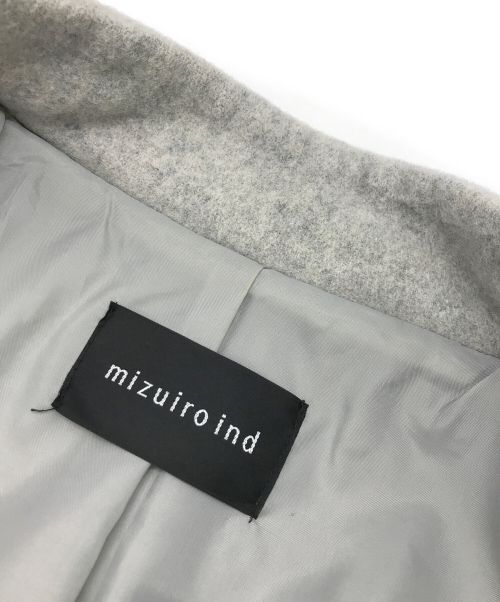mizuiro-ind（ミズイロインド）mizuiro-ind (ミズイロインド) ウールブレンドスタンドカラーコート グレー サイズ:FREEの古着・服飾アイテム