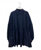 CADUNEカデュネ）の古着「ボウ付きシャツチュニック」｜ネイビー