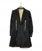 COMME des GARCONS HOMME PLUSコムデギャルソンオムプリュス）の古着「ポリ縮絨ジップデザインジャケット」｜ブラック