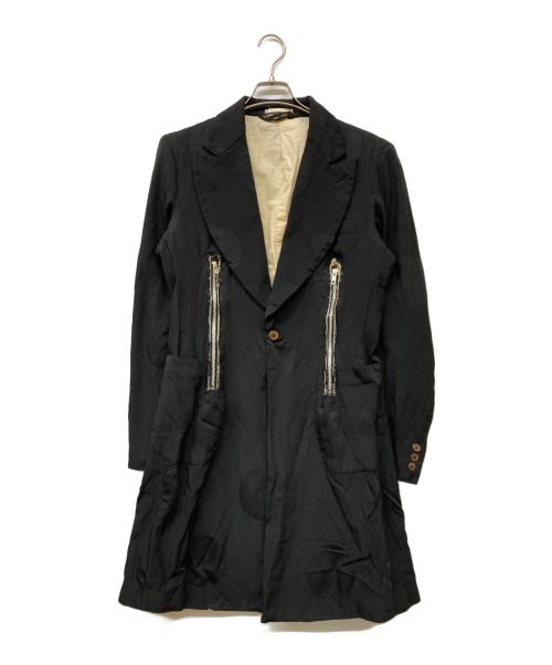 COMME des GARCONS HOMME PLUS（コムデギャルソンオムプリュス）COMME des GARCONS HOMME PLUS (コムデギャルソンオムプリュス) ポリ縮絨ジップデザインジャケット ブラック サイズ:Sの古着・服飾アイテム