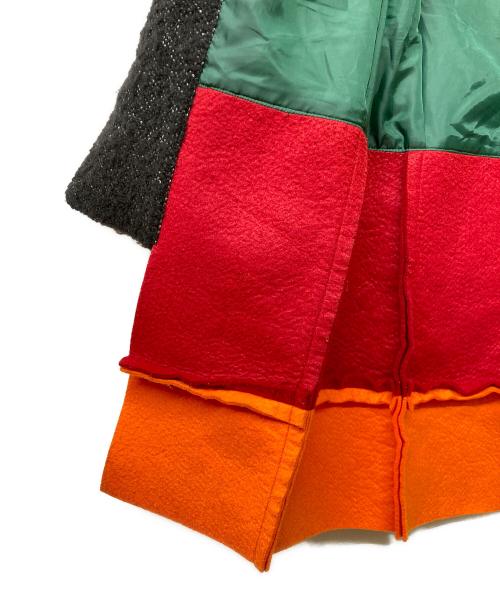 COMME des GARCONS HOMME PLUS（コムデギャルソンオムプリュス）COMME des GARCONS HOMME PLUS (コムデギャルソンオムプリュス) ヘムフェルトツイードジャケット ブラック×レッド×オレンジ サイズ:Sの古着・服飾アイテム