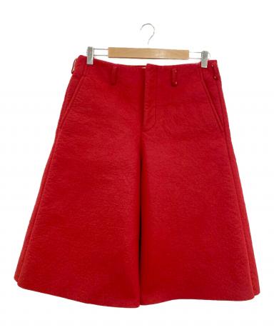 21aw コムデギャルソン コムコム フェルト ワイドパンツ レッド S 中古・古着通販】COMME des GARCONS HOMME PLUS (コムデギャルソンオム