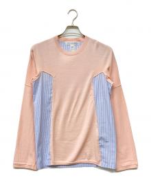 COMME des GARCONS SHIRT（コムデギャルソンシャツ）の古着「シャツ切替ニット」｜ブルー×ピンク