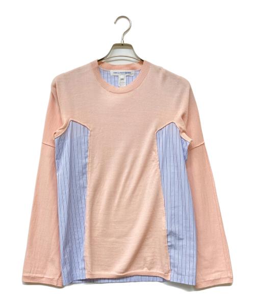 COMME des GARCONS SHIRT（コムデギャルソンシャツ）COMME des GARCONS SHIRT (コムデギャルソンシャツ) シャツ切替ニット ブルー×ピンク サイズ:Sの古着・服飾アイテム