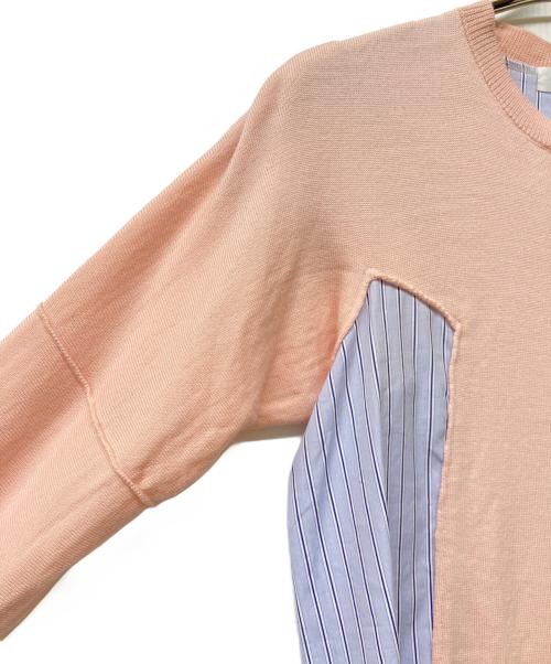 COMME des GARCONS SHIRT（コムデギャルソンシャツ）COMME des GARCONS SHIRT (コムデギャルソンシャツ) シャツ切替ニット ブルー×ピンク サイズ:Sの古着・服飾アイテム