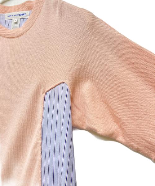 COMME des GARCONS SHIRT（コムデギャルソンシャツ）COMME des GARCONS SHIRT (コムデギャルソンシャツ) シャツ切替ニット ブルー×ピンク サイズ:Sの古着・服飾アイテム