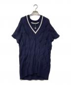 AP STUDIOエーピーストゥディオ）の古着「ケーブルニットベスト」｜ネイビー