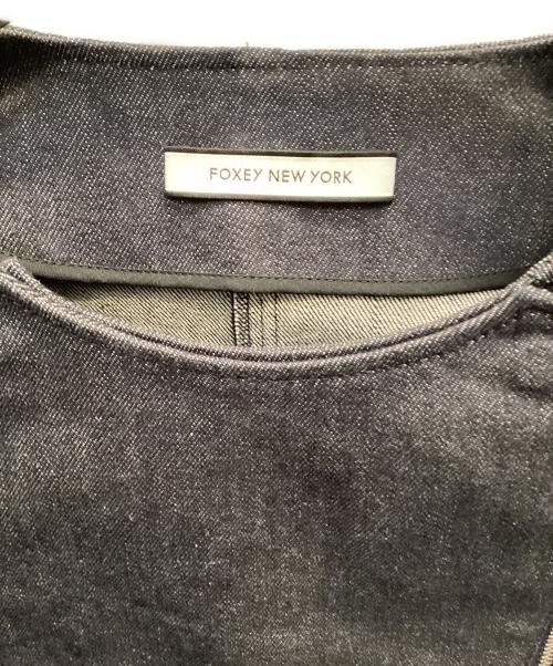 FOXEY NEWYORK（フォクシーニューヨーク）FOXEY NEWYORK (フォクシーニューヨーク) ライダースデニムジャケット インディゴ サイズ:38の古着・服飾アイテム