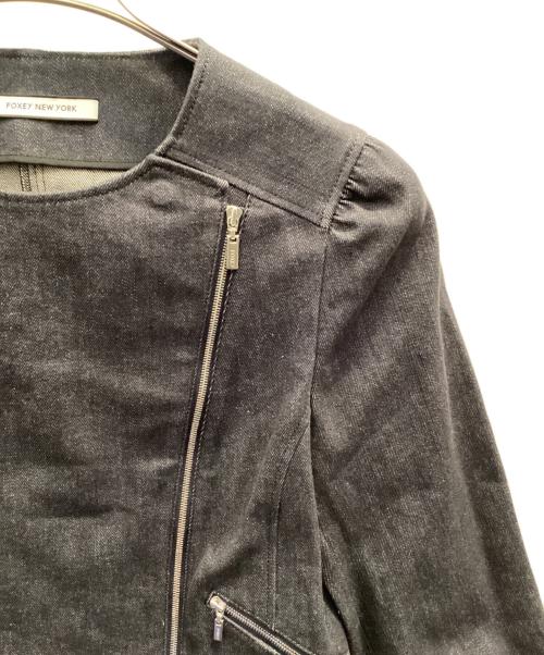 FOXEY NEWYORK（フォクシーニューヨーク）FOXEY NEWYORK (フォクシーニューヨーク) ライダースデニムジャケット インディゴ サイズ:38の古着・服飾アイテム