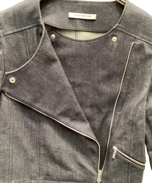 FOXEY NEWYORK（フォクシーニューヨーク）FOXEY NEWYORK (フォクシーニューヨーク) ライダースデニムジャケット インディゴ サイズ:38の古着・服飾アイテム