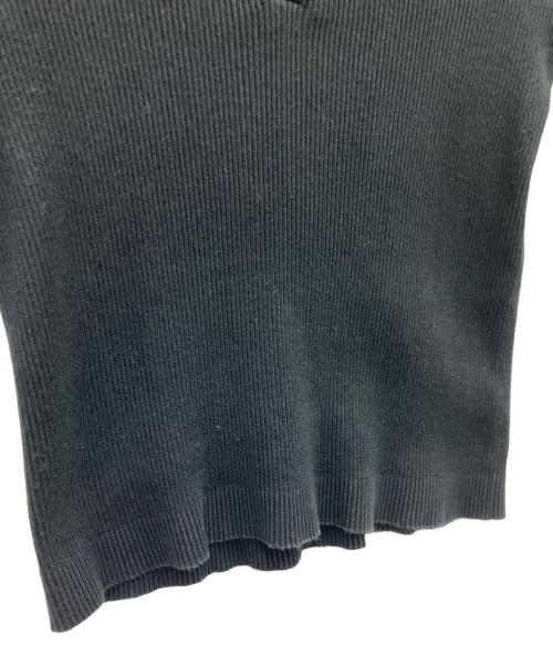 AURALEE（オーラリー）AURALEE (オーラリー) GIZA HIGH GAUGE RIB KNIT POLO ブラック サイズ:SIZE0の古着・服飾アイテム