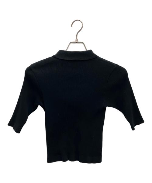 AURALEE（オーラリー）AURALEE (オーラリー) GIZA HIGH GAUGE RIB KNIT POLO ブラック サイズ:SIZE0の古着・服飾アイテム