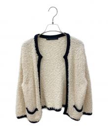 martinique（マルティニーク）の古着「コットンシャギーパイピングニットジャケット」｜アイボリー