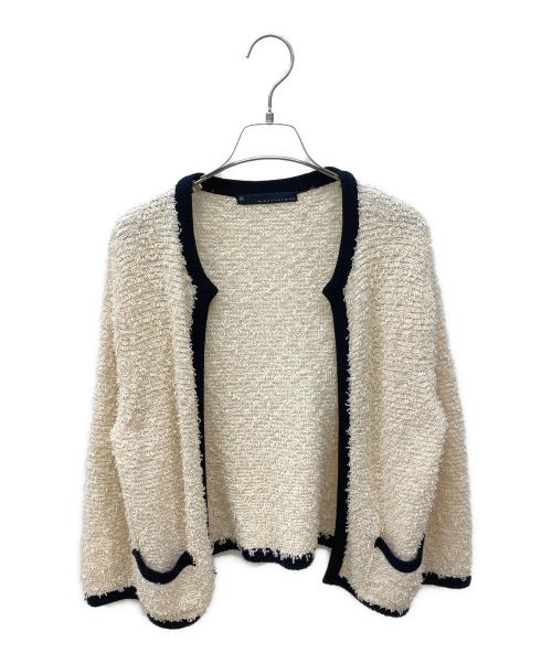 martinique（マルティニーク）martinique (マルティニーク) コットンシャギーパイピングニットジャケット アイボリー サイズ:FREEの古着・服飾アイテム