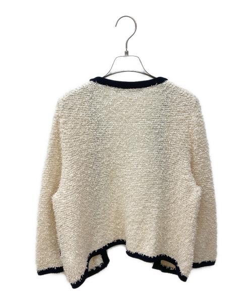 martinique（マルティニーク）martinique (マルティニーク) コットンシャギーパイピングニットジャケット アイボリー サイズ:FREEの古着・服飾アイテム