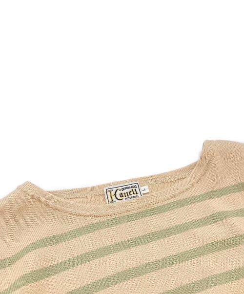 KANELL（カネル）KANELL (カネル) ボーダーニット ベージュ サイズ:Lの古着・服飾アイテム