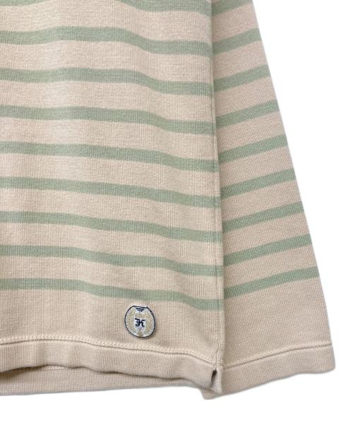 KANELL（カネル）KANELL (カネル) ボーダーニット ベージュ サイズ:Lの古着・服飾アイテム