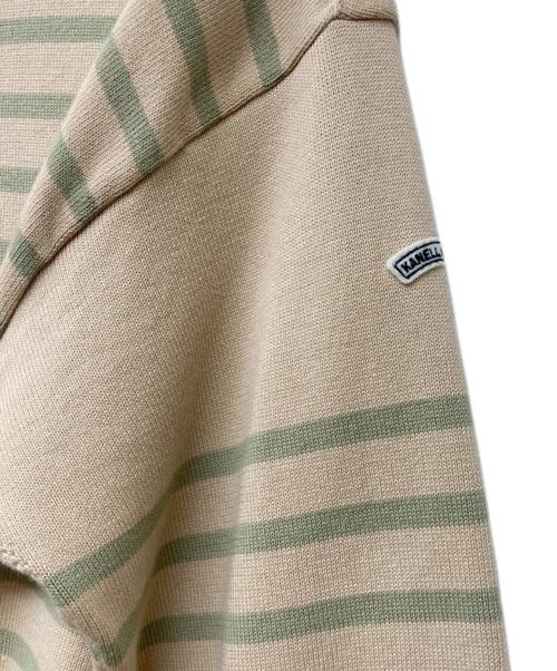 KANELL（カネル）KANELL (カネル) ボーダーニット ベージュ サイズ:Lの古着・服飾アイテム