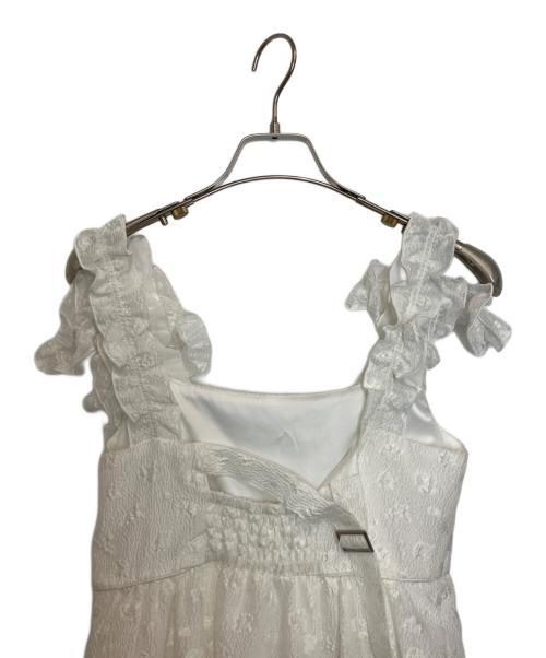 Snidel（スナイデル）Snidel (スナイデル) 肩リボンJQキャミワンピース ホワイト サイズ:1 未使用品の古着・服飾アイテム
