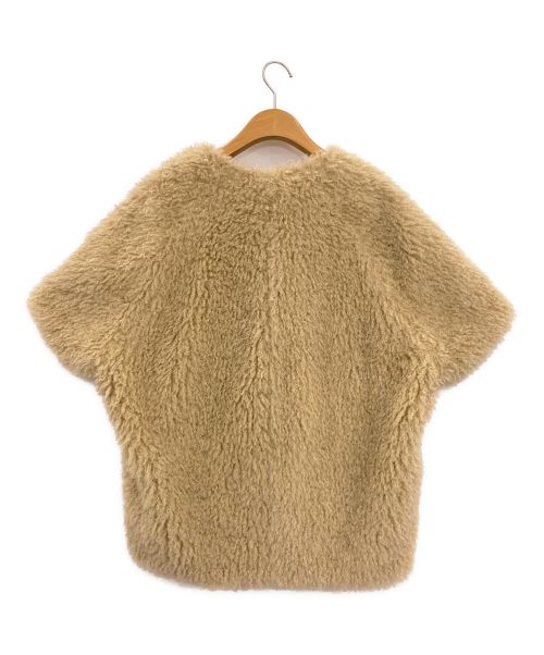 6(ROKU) BEAUTY&YOUTH（ロク ビューティーアンドユース）6(ROKU) BEAUTY&YOUTH (ロク ビューティーアンドユース) フェイクファー ショートスリーブ ジャケット ベージュ サイズ:FREEの古着・服飾アイテム