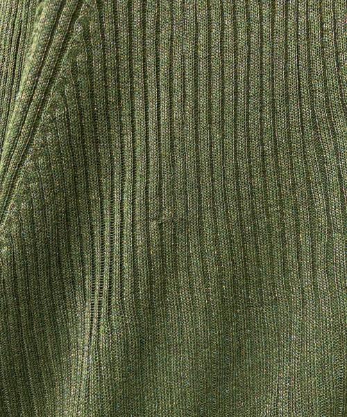 IENA LA BOUCLE（イエナ ラ ブークル）IENA LA BOUCLE (イエナ ラ ブークル) 23AW Galaxy Vネックカーディガン オリーブ サイズ:-の古着・服飾アイテム