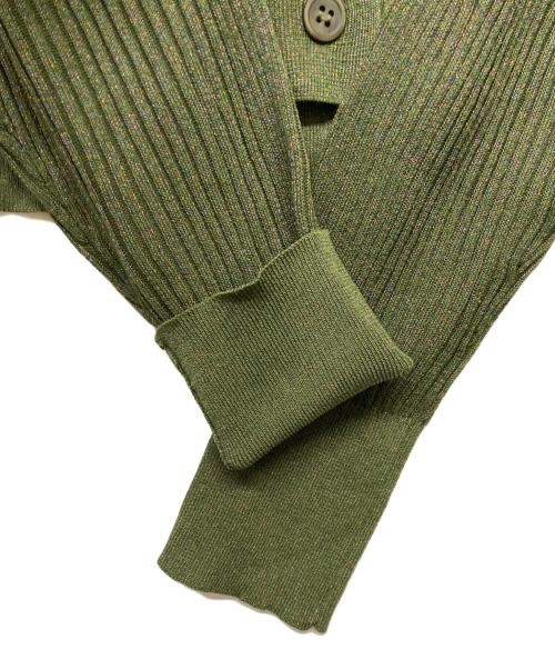 IENA LA BOUCLE（イエナ ラ ブークル）IENA LA BOUCLE (イエナ ラ ブークル) 23AW Galaxy Vネックカーディガン オリーブ サイズ:-の古着・服飾アイテム