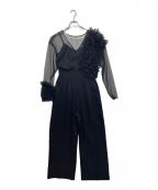 LAGUNA MOONラグナムーン）の古着「LADYフリルチュールコンビネゾン」｜ブラック