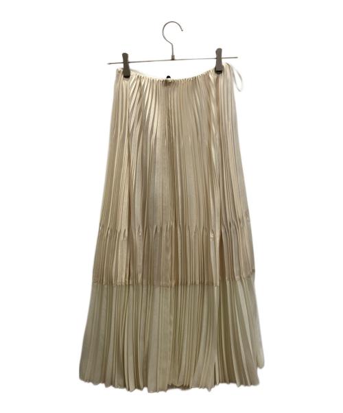 ASTRAET（アストラット）ASTRAET (アストラット) P サテン/オーガンジー マキシプリーツスカート アイボリー サイズ:SIZE 0 未使用品の古着・服飾アイテム