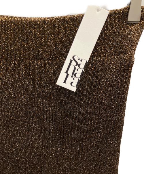 sahara（サハラ）sahara (サハラ) Glitter Knit Skirt ブラウン サイズ:フリーの古着・服飾アイテム