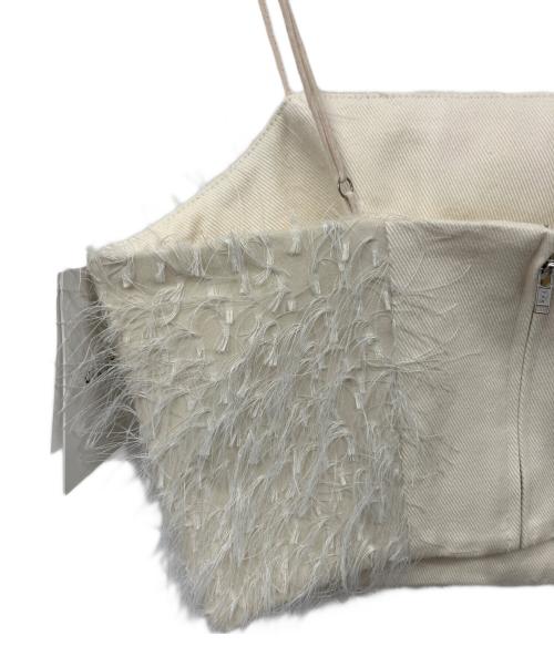 CLANE（クラネ）CLANE (クラネ) FRINGE BARE BUSTIER アイボリーの古着・服飾アイテム