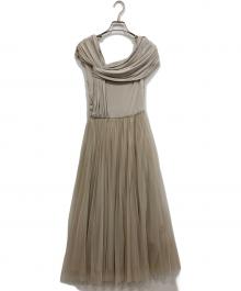 Snidel（スナイデル）の古着「カットコンビチュールドレス」｜ベージュ