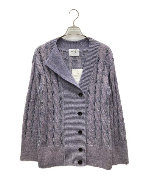 AKIRA NAKA（アキラナカ）AKIRA NAKA (アキラナカ) ケーブルニットカーディガン ラベンダー サイズ:1の古着・服飾アイテム