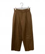 AEWEN MATOPHイウエン マトフ）の古着「W ツイル タック ワイドパンツ」｜ブラウン