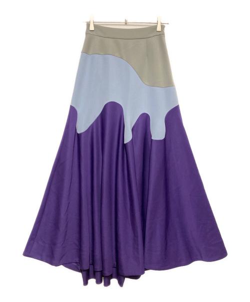 UN3D.（アンスリード）UN3D. (アンスリード) ウェーブスカート パープル サイズ:SIZE 36の古着・服飾アイテム