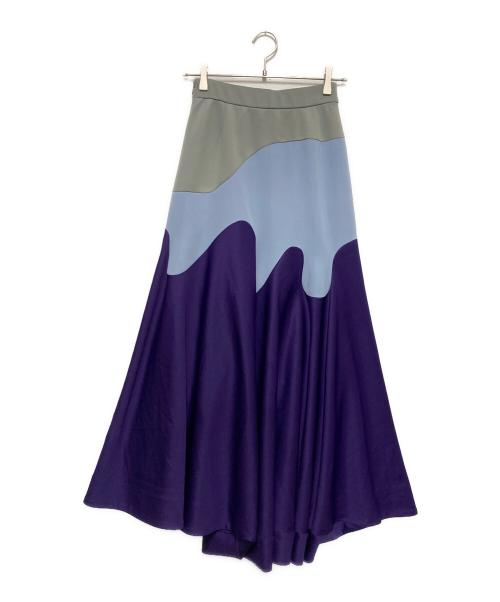 UN3D.（アンスリード）UN3D. (アンスリード) ウェーブスカート パープル サイズ:SIZE 36の古着・服飾アイテム