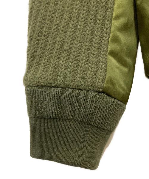 N°21（ヌメロヴェントゥーノ）N°21 (ヌメロヴェントゥーロ) ニットドッキングボンバージャケット カーキ サイズ:40の古着・服飾アイテム