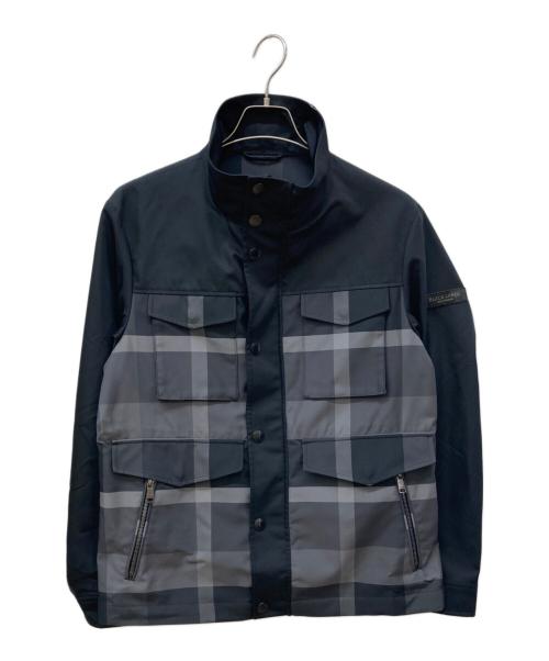 BLACK LABEL CRESTBRIDGE（ブラックレーベル クレストブリッジ）BLACK LABEL CRESTBRIDGE (ブラックレーベル クレストブリッジ) スタンドネックブルゾン ブラック サイズ:Lの古着・服飾アイテム