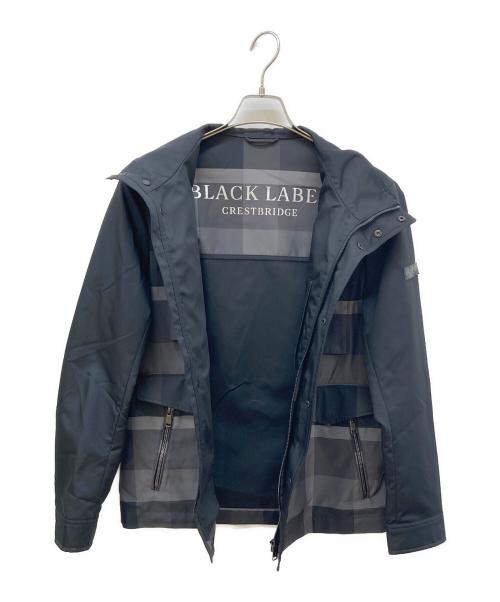 BLACK LABEL CRESTBRIDGE（ブラックレーベル クレストブリッジ）BLACK LABEL CRESTBRIDGE (ブラックレーベル クレストブリッジ) スタンドネックブルゾン ブラック サイズ:Lの古着・服飾アイテム