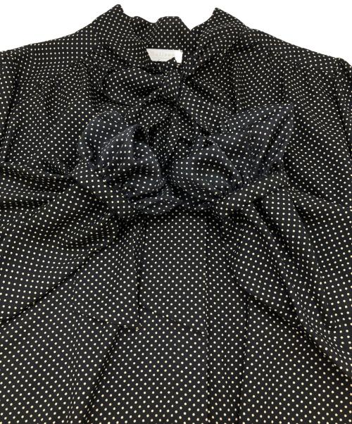 BALLSEY（ボールジィ）BALLSEY (ボールジィ) ミニドットプリント ボウタイブラウス ブラック サイズ:36の古着・服飾アイテム