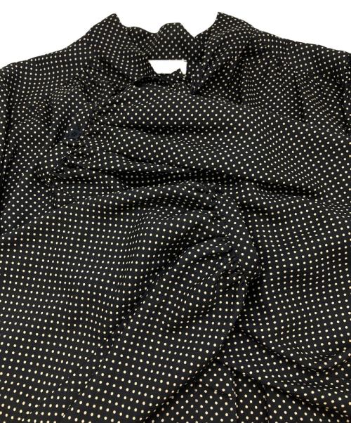 BALLSEY（ボールジィ）BALLSEY (ボールジィ) ミニドットプリント ボウタイブラウス ブラック サイズ:36の古着・服飾アイテム