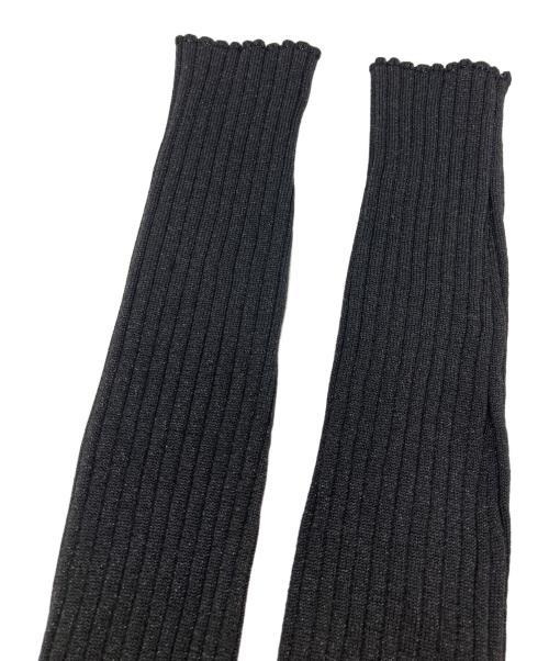 ESTNATION（エストネーション）ESTNATION (エストネーション) ラメリブビッグカラーカーディガン ブラック サイズ:Freeの古着・服飾アイテム