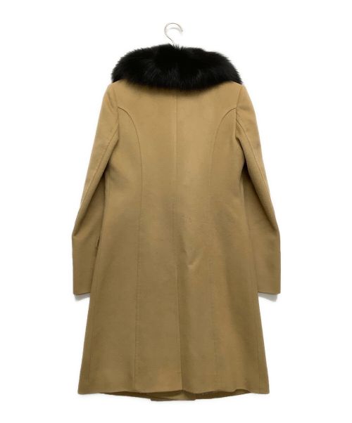 BURBERRY LONDON（バーバリーロンドン）BURBERRY LONDON (バーバリーロンドン) ファー付ウールカシミヤコート キャメル サイズ:38の古着・服飾アイテム