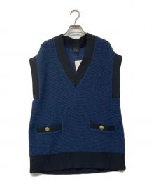 Spick and Span（スピック＆スパン）の古着「ツイードニットベスト」｜ネイビー