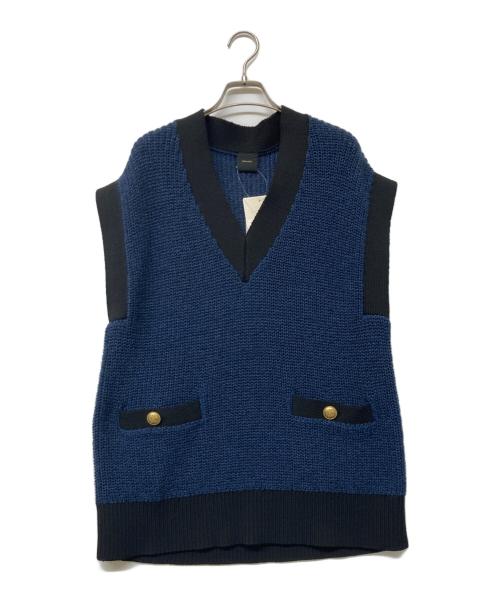 Spick and Span（スピック＆スパン）Spick and Span (スピックアンドスパン) ツイードニットベスト ネイビー サイズ:-の古着・服飾アイテム