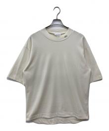 LACOSTE（ラコステ）の古着「5分袖モックネックサマーニットTシャツ」｜アイボリー