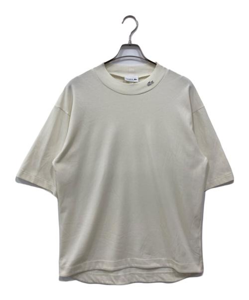 LACOSTE（ラコステ）LACOSTE (ラコステ) 5分袖モックネックサマーニットTシャツ アイボリー サイズ:Lの古着・服飾アイテム