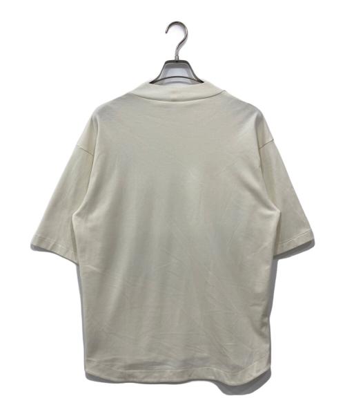 LACOSTE（ラコステ）LACOSTE (ラコステ) 5分袖モックネックサマーニットTシャツ アイボリー サイズ:Lの古着・服飾アイテム