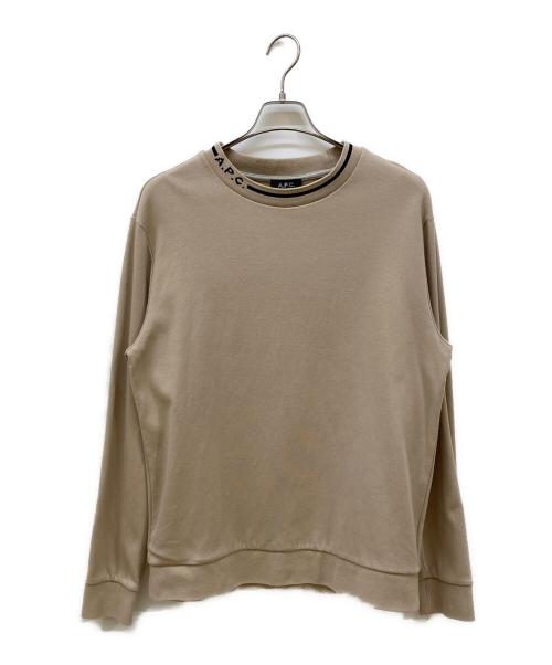 A.P.C.（アーペーセー）A.P.C. (アーペーセー) ネックロゴスウェット ベージュ サイズ:Mの古着・服飾アイテム